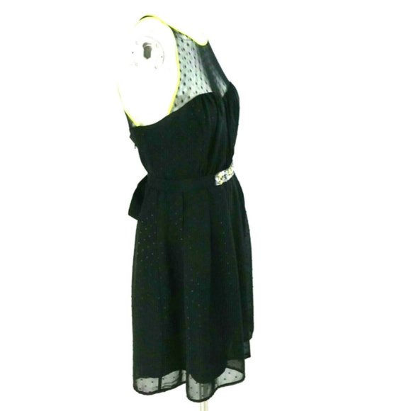 Vera Wang Princess Black Mesh Cut-Out Back Dress - Picture 3 of 9